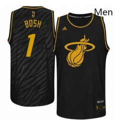 Mens Adidas Miami Heat 1 Chris Bosh Authentic Black Precious Metals Fashion NBA Jersey Mens Adidas Miami Heat 1 Chris Bosh Authentic Black Precious Metals Fashion NBA Jersey