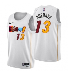 Men's Miami Heat #13 Bam Adebayo 2022-23 White City Edition Stitched Jersey Men's Miami Heat #13 Bam Adebayo 2022-23 White City Edition Stitched Jersey
