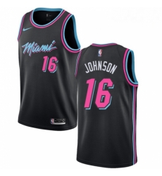 Mens Nike Miami Heat 16 James Johnson Swingman Black NBA Jersey City Edition Mens Nike Miami Heat 16 James Johnson Swingman Black NBA Jersey City Edition