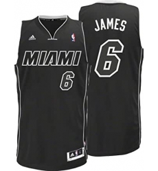 NBA Men's Miami Heat LeBron James Black-Black-White Swingman Jersey NBA Men's Miami Heat LeBron James Black-Black-White Swingman Jersey
