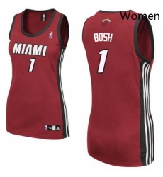 Womens Adidas Miami Heat 1 Chris Bosh Authentic Red Alternate NBA Jersey Womens Adidas Miami Heat 1 Chris Bosh Authentic Red Alternate NBA Jersey