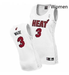 Womens Adidas Miami Heat 3 Dwyane Wade Authentic White Home NBA Jersey Womens Adidas Miami Heat 3 Dwyane Wade Authentic White Home NBA Jersey