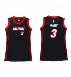 Womens Adidas Miami Heat 3 Dwyane Wade Swingman Black Dress NBA Jersey Womens Adidas Miami Heat 3 Dwyane Wade Swingman Black Dress NBA Jersey