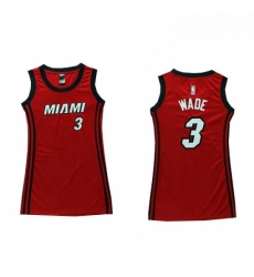Womens Adidas Miami Heat 3 Dwyane Wade Swingman Red Dress NBA Jersey Womens Adidas Miami Heat 3 Dwyane Wade Swingman Red Dress NBA Jersey