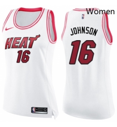 Womens Nike Miami Heat 16 James Johnson Swingman WhitePink Fashion NBA Jersey Womens Nike Miami Heat 16 James Johnson Swingman WhitePink Fashion NBA Jersey