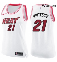 Womens Nike Miami Heat 21 Hassan Whiteside Swingman WhitePink Fashion NBA Jersey Womens Nike Miami Heat 21 Hassan Whiteside Swingman WhitePink Fashion NBA Jersey