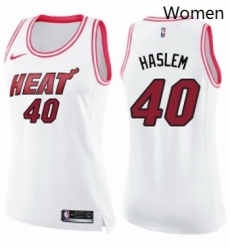 Womens Nike Miami Heat 40 Udonis Haslem Swingman WhitePink Fashion NBA Jersey Womens Nike Miami Heat 40 Udonis Haslem Swingman WhitePink Fashion NBA Jersey