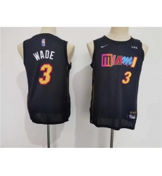 Youth Miami Heat 3 Dwyane Wade Black City Edition Swingman Stitched Jersey Youth Miami Heat 3 Dwyane Wade Black City Edition Swingman Stitched Jersey
