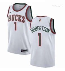 Mens Nike Milwaukee Bucks 1 Oscar Robertson Authentic White Fashion Hardwood Classics NBA Jersey Mens Nike Milwaukee Bucks 1 Oscar Robertson Authentic White Fashion Hardwood Classics NBA Jersey