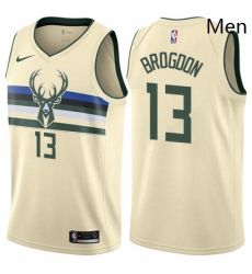 Mens Nike Milwaukee Bucks 13 Malcolm Brogdon Swingman Cream NBA Jersey City Edition Mens Nike Milwaukee Bucks 13 Malcolm Brogdon Swingman Cream NBA Jersey City Edition