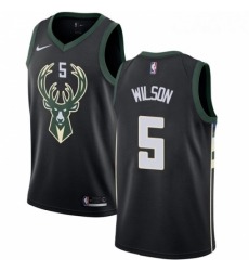 Womens Adidas Milwaukee Bucks 5 D J Wilson Authentic Black Alternate NBA Jersey Statement Edition Womens Adidas Milwaukee Bucks 5 D J Wilson Authentic Black Alternate NBA Jersey Statement Edition