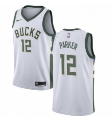 Womens Nike Milwaukee Bucks 12 Jabari Parker Swingman White Home NBA Jersey Association Edition Womens Nike Milwaukee Bucks 12 Jabari Parker Swingman White Home NBA Jersey Association Edition