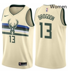 Womens Nike Milwaukee Bucks 13 Malcolm Brogdon Swingman Cream NBA Jersey City Edition Womens Nike Milwaukee Bucks 13 Malcolm Brogdon Swingman Cream NBA Jersey City Edition