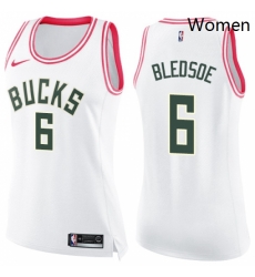 Womens Nike Milwaukee Bucks 6 Eric Bledsoe Swingman WhitePink Fashion NBA Jersey Womens Nike Milwaukee Bucks 6 Eric Bledsoe Swingman WhitePink Fashion NBA Jersey