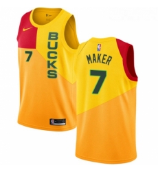 Womens Nike Milwaukee Bucks 7 Thon Maker Swingman Yellow NBA Jersey City Edition Womens Nike Milwaukee Bucks 7 Thon Maker Swingman Yellow NBA Jersey City Edition
