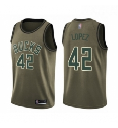 Youth Milwaukee Bucks 42 Robin Lopez Swingman Green Salute to Service Basketball Jersey Youth Milwaukee Bucks 42 Robin Lopez Swingman Green Salute to Service Basketball Jersey