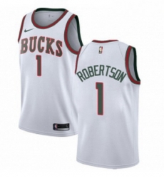 Youth Nike Milwaukee Bucks 1 Oscar Robertson Authentic White Fashion Hardwood Classics NBA Jersey Youth Nike Milwaukee Bucks 1 Oscar Robertson Authentic White Fashion Hardwood Classics NBA Jersey