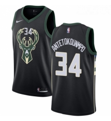 Youth Nike Milwaukee Bucks 34 Giannis Antetokounmpo Authentic Black Alternate NBA Jersey Statement Edition Youth Nike Milwaukee Bucks 34 Giannis Antetokounmpo Authentic Black Alternate NBA Jersey Statement Edition