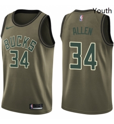 Youth Nike Milwaukee Bucks 34 Ray Allen Swingman Green Salute to Service NBA Jersey Youth Nike Milwaukee Bucks 34 Ray Allen Swingman Green Salute to Service NBA Jersey