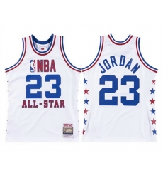 Men 1985 86 All Star 23 Michael Jordan White Swingman Stitched Basketball Jersey Men 1985 86 All Star 23 Michael Jordan White Swingman Stitched Basketball Jersey