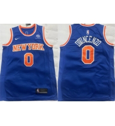 Men New Yok Knicks 0 Donte DiVincenzo Blue Stitched Basketball Jersey Men New Yok Knicks 0 Donte DiVincenzo Blue Stitched Basketball Jersey