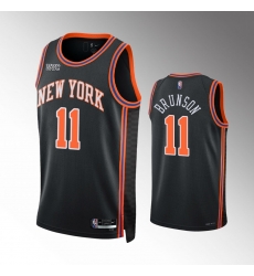 Men New York Knicks 2021 22 Jalen Brunson #11 City Edition Black Jersey Men New York Knicks 2021 22 Jalen Brunson #11 City Edition Black Jersey