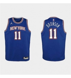 Men New York Knicks 2021 22 Jalen Brunson City Edition Blue Jersey Men New York Knicks 2021 22 Jalen Brunson City Edition Blue Jersey