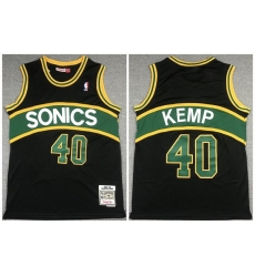 Men Seattle Supersonic 40 Shawn Kemp Black 1994 95 Throwback SuperSonics Stitched Jersey Men Seattle Supersonic 40 Shawn Kemp Black 1994 95 Throwback SuperSonics Stitched Jersey