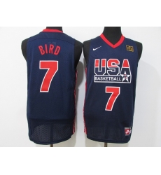 Men USA Basketball 7 Larry Bird Navy Stitched Jersey Men USA Basketball 7 Larry Bird Navy Stitched Jersey