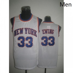 Mens Adidas New York Knicks 33 Patrick Ewing Swingman White Throwback NBA Jersey
