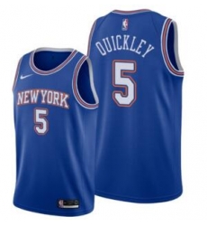 Men's New York Knicks Immanuel Quickley Blue 2021 Statement Jersey Men's New York Knicks Immanuel Quickley Blue 2021 Statement Jersey