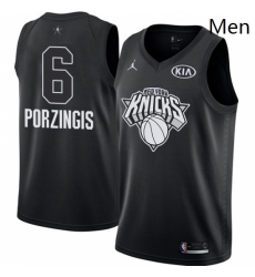 Mens Nike Jordan New York Knicks 6 Kristaps Porzingis Swingman Black 2018 All Star Game NBA Jersey Mens Nike Jordan New York Knicks 6 Kristaps Porzingis Swingman Black 2018 All Star Game NBA Jersey