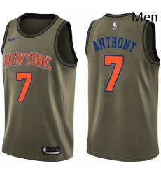 Mens Nike New York Knicks 7 Carmelo Anthony Swingman Green Salute to Service NBA Jersey Mens Nike New York Knicks 7 Carmelo Anthony Swingman Green Salute to Service NBA Jersey