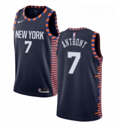 Mens Nike New York Knicks 7 Carmelo Anthony Swingman Navy Blue NBA Jersey 2018 19 City Edition Mens Nike New York Knicks 7 Carmelo Anthony Swingman Navy Blue NBA Jersey 2018 19 City Edition