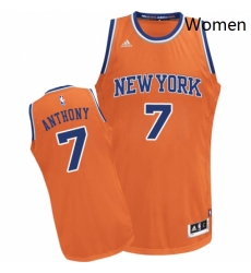 Womens Adidas New York Knicks 7 Carmelo Anthony Swingman Orange Alternate NBA Jersey Womens Adidas New York Knicks 7 Carmelo Anthony Swingman Orange Alternate NBA Jersey
