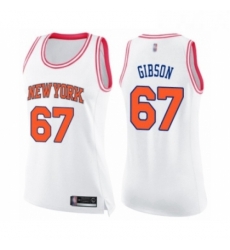 Womens New York Knicks 67 Taj Gibson Swingman White Pink Fashion Basketball Jerse Womens New York Knicks 67 Taj Gibson Swingman White Pink Fashion Basketball Jerse
