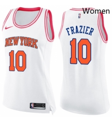 Womens Nike New York Knicks 10 Walt Frazier Swingman WhitePink Fashion NBA Jersey Womens Nike New York Knicks 10 Walt Frazier Swingman WhitePink Fashion NBA Jersey