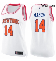 Womens Nike New York Knicks 14 Anthony Mason Swingman WhitePink Fashion NBA Jersey Womens Nike New York Knicks 14 Anthony Mason Swingman WhitePink Fashion NBA Jersey