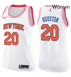 Womens Nike New York Knicks 20 Allan Houston Swingman WhitePink Fashion NBA Jersey Womens Nike New York Knicks 20 Allan Houston Swingman WhitePink Fashion NBA Jersey