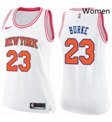 Womens Nike New York Knicks 23 Trey Burke Swingman WhitePink Fashion NBA Jersey Womens Nike New York Knicks 23 Trey Burke Swingman WhitePink Fashion NBA Jersey