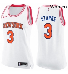 Womens Nike New York Knicks 3 John Starks Swingman WhitePink Fashion NBA Jersey Womens Nike New York Knicks 3 John Starks Swingman WhitePink Fashion NBA Jersey