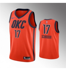 Men Oklahoma City Thunder 17 Dennis Schroder Orange Stitched Basketball Jersey Men Oklahoma City Thunder 17 Dennis Schroder Orange Stitched Basketball Jersey