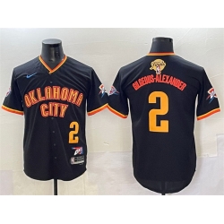 Men Oklahoma City Thunder 2 Shai Gilgeous Alexander Black 2025 Finals Vapor Stitched Baseball Jersey