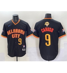 Men Oklahoma City Thunder 9 Alex Caruso Black 2025 Finals Vapor Stitched Baseball Jersey