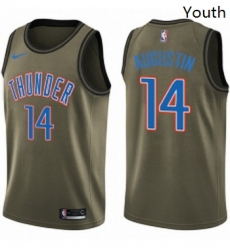 Youth Nike Oklahoma City Thunder 14 DJ Augustin Swingman Green Salute to Service NBA Jersey Youth Nike Oklahoma City Thunder 14 DJ Augustin Swingman Green Salute to Service NBA Jersey