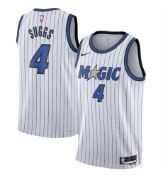 Men Orlando Magic 4 Jalen Suggs White 2025 Association Edition Stitched Basketball Jersey