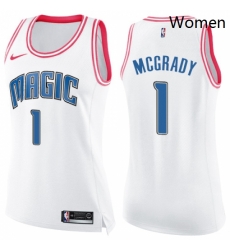 Womens Nike Orlando Magic 1 Tracy Mcgrady Swingman WhitePink Fashion NBA Jersey Womens Nike Orlando Magic 1 Tracy Mcgrady Swingman WhitePink Fashion NBA Jersey
