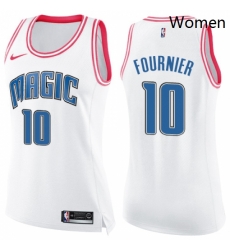 Womens Nike Orlando Magic 10 Evan Fournier Swingman WhitePink Fashion NBA Jersey Womens Nike Orlando Magic 10 Evan Fournier Swingman WhitePink Fashion NBA Jersey