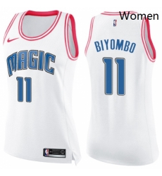 Womens Nike Orlando Magic 11 Bismack Biyombo Swingman WhitePink Fashion NBA Jersey Womens Nike Orlando Magic 11 Bismack Biyombo Swingman WhitePink Fashion NBA Jersey