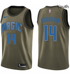 Youth Nike Orlando Magic 14 DJ Augustin Swingman Green Salute to Service NBA Jersey Youth Nike Orlando Magic 14 DJ Augustin Swingman Green Salute to Service NBA Jersey